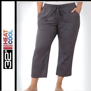 NWT Women  32 Degrees COOL Dark Gray Drawstring Lounge Pants Lightweight Size XL